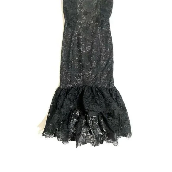 BADGLEY MISCHKA Collection Black Lace Cocktail Dress High Low SZ 8 NEW -  www.joarbit.com